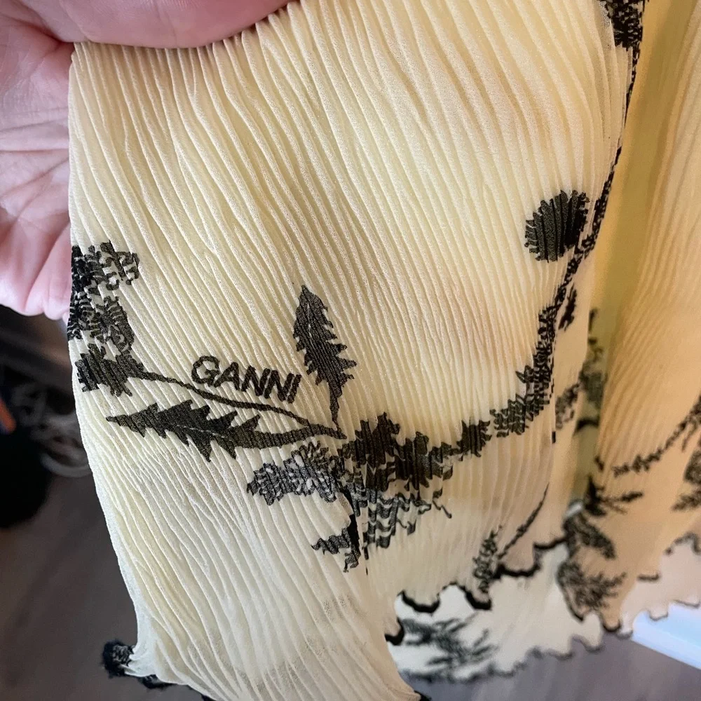 GANNI Georgette Midi Skirt - Size 44 (US 12) - Picture 6 of 7